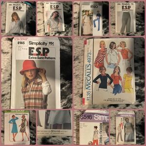 Lot of 10 Vintage Sewing Patterns Lot 1970s 1980s Simplicity McCalls ESP Fashion